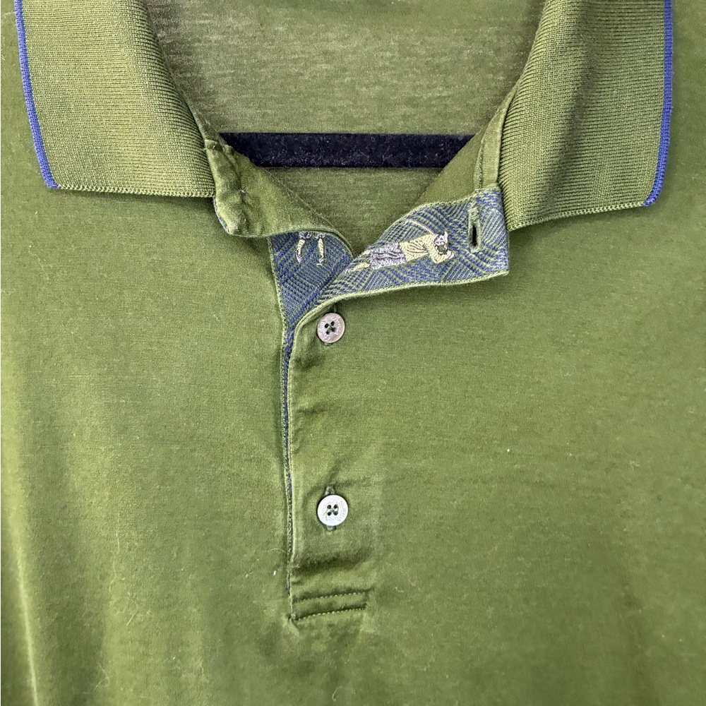 Vintage Bobby Jones Olive Green Short Sleeve Polo with Contrast Trim